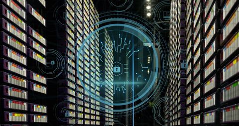 Digital Interface Overlays Modern Data Center - Download Free Stock Images Pikwizard.com