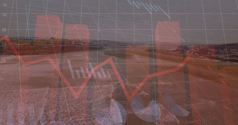 abstract financial data visualization over natural landscape - Download Free Stock Images Pikwizard.com