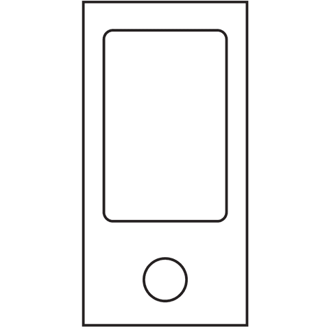 Minimalist smartphone icon on transparent background