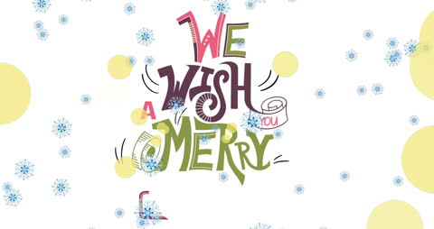 Festive Animation of We Wish You a Merry Christmas Text