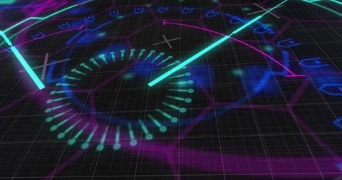 Digital Interface with Scanning Scope and Light Trails - Download Free Stock Images Pikwizard.com