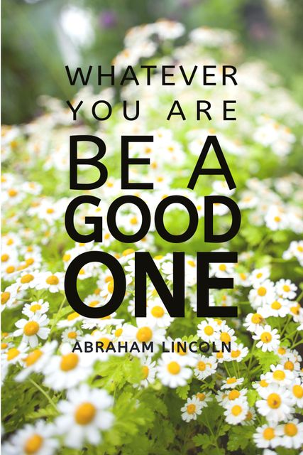 This image features an inspirational quote from Abraham Lincoln over a backdrop of blooming daisies. Potential uses include motivational posters, greeting cards, social media posts, positive affirmations, office wall decorations, educational materials, and personal journals.