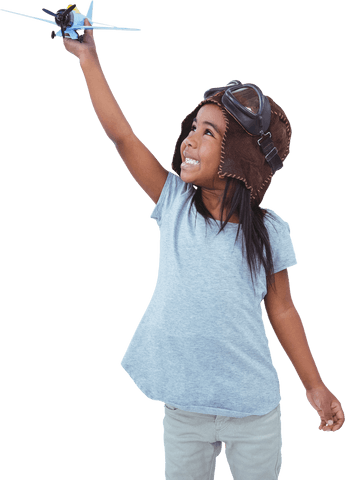 joyful child playing pilot holding transparent toy airplane - Download Free Stock Videos Pikwizard.com
