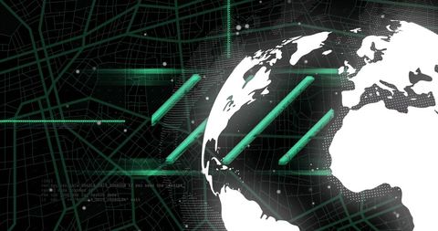 Global Data Processing Concept with Grid and Globe - Download Free Stock Images Pikwizard.com