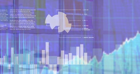 Digital financial data display with analytics graphics