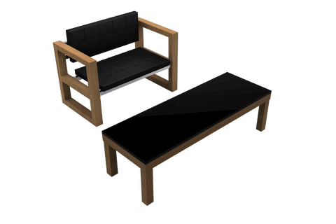 stylish wooden armchair and table set with transparent background - Download Free Stock Videos Pikwizard.com