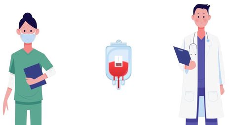 medical professionals illustrations with blood bag - Download Free Stock Images Pikwizard.com
