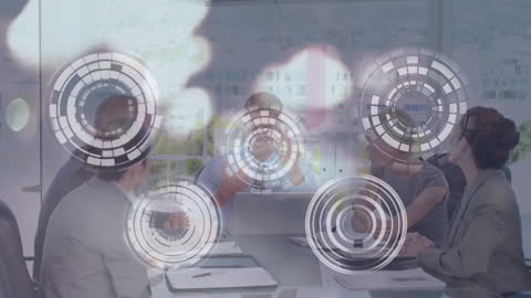 Tech-Focused Business Meeting with Innovative Interface