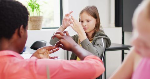 Students Learning Sign Language with Teacher in Diverse Classroom - Download Free Stock Images Pikwizard.com
