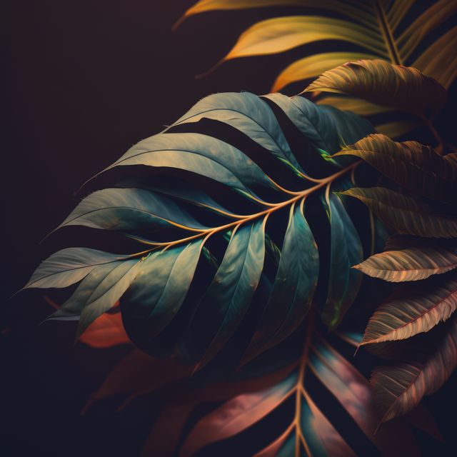 Tropical Leaves with Dramatic Lighting - Download Free Stock Images Pikwizard.com