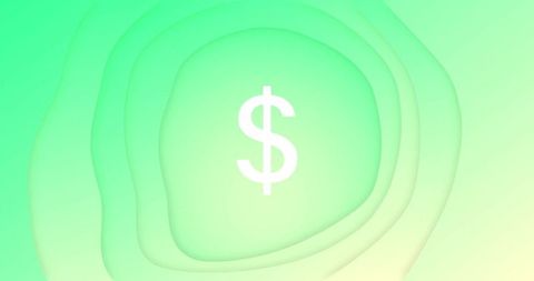 Floating Dollar Sign on Green Gradient for Financial Inspiration