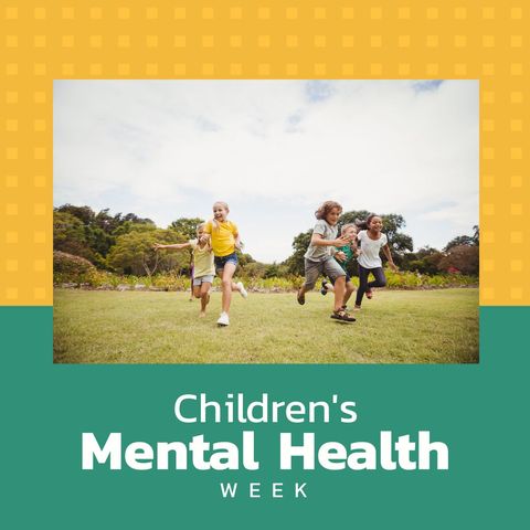 Children Playing Outdoors for Mental Health Awareness Concept