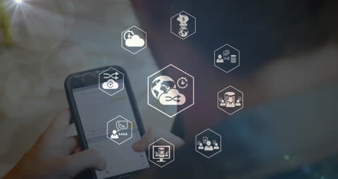 Digital Network and Global Connectivity Concept on Smartphone