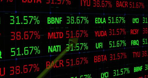 Digital Stocks Trading Display with Uptrend Arrow - Download Free Stock Images Pikwizard.com