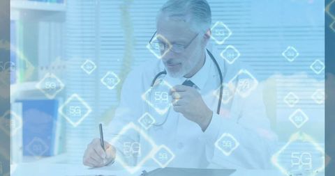 Doctor leveraging 5g technology in modern healthcare documentation