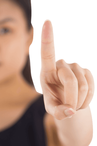 Asian Businesswoman Pointing Finger on Transparent Background for Virtual Interface - Download Free Stock Videos Pikwizard.com