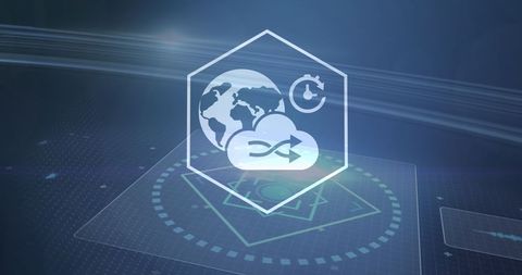 Conceptual Global Cloud Computing Illustrated by Digital Icons - Download Free Stock Images Pikwizard.com