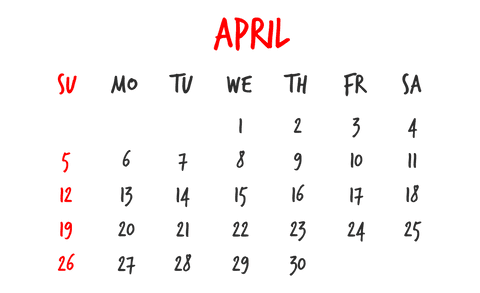 April Calendar Page on Transparent Background Vector - Download Free Stock Videos Pikwizard.com