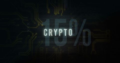Futuristic Cryptocurrency Percent Sign Overlaying Circuit Board Design - Download Free Stock Images Pikwizard.com