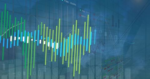 Abstract financial data with modern graph overlays