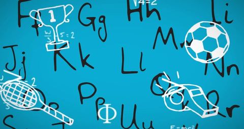 Educational Symbols with Alphabet Themes on Blue Background - Download Free Stock Images Pikwizard.com