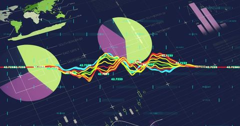 Colorful Financial Data Processing on Digital Screen - Download Free Stock Images Pikwizard.com