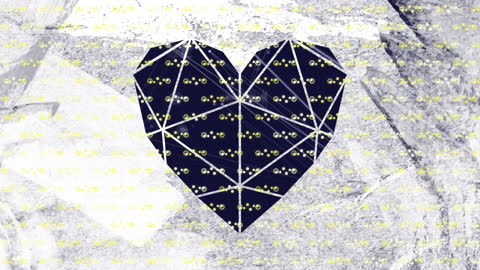 Heart Shape with Digital Network Connections