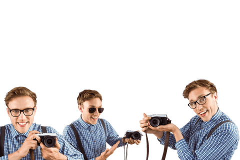 transparent energetic man showcasing camera in multiple poses - Download Free Stock Videos Pikwizard.com