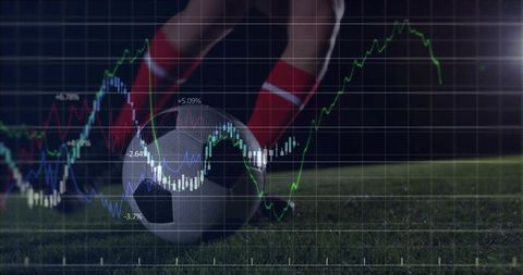Soccer Player Demonstrating Skills with Graph Analytics Overlay