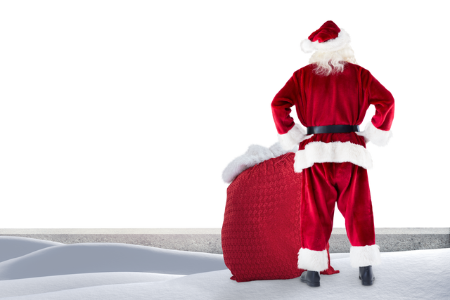 Santa Claus with Red Sack Isolated on Transparent Background - Download Free Stock Videos Pikwizard.com