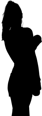 Digital female outline vector on transparent background