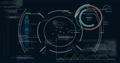 Futuristic Data Interface with Informative Digital Diagrams - Download Free Stock Images Pikwizard.com