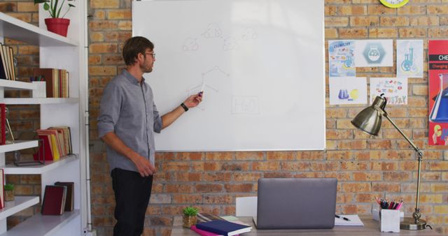 Male Teacher Giving Lecture in Modern Classroom - Download Free Stock Images Pikwizard.com