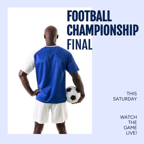 Footballer Holding Ball for Championship Announcement - Download Free Stock Templates Pikwizard.com