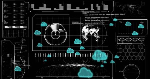 Global Cloud Computing and Data Visualization Interface - Download Free Stock Images Pikwizard.com