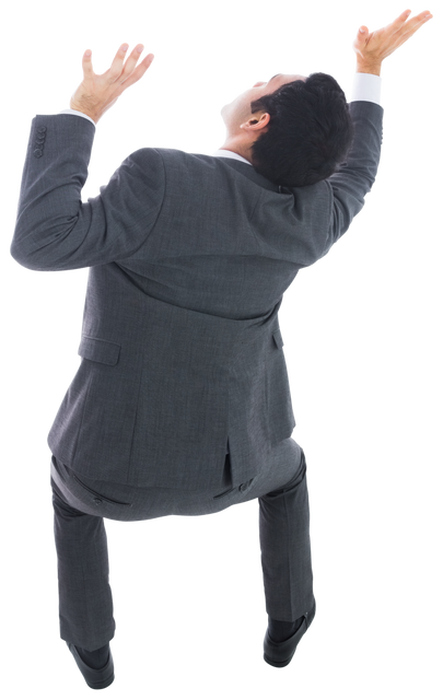 Businessman Gesturing Upward Transparent Background - Download Free Stock Videos Pikwizard.com