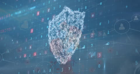 Cybersecurity Protection Concept with Digital Shield