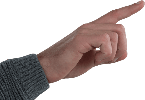 Transparent Hand with Sleeved Finger Pointing Upward - Download Free Stock Videos Pikwizard.com
