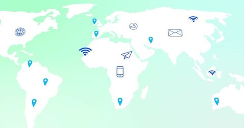 Global Connection Through Modern Communication Icons - Download Free Stock Images Pikwizard.com