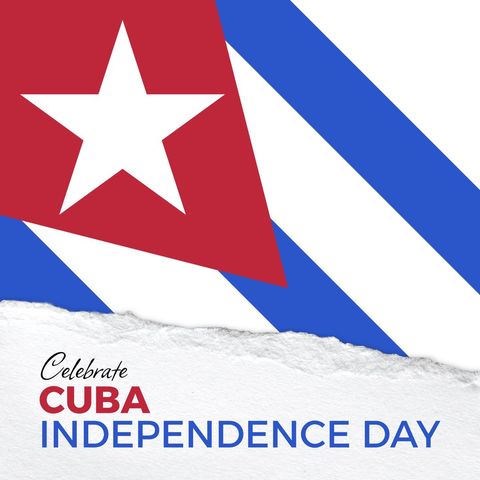 Cuban Flag on Independence Day Celebration Card - Download Free Stock Templates Pikwizard.com