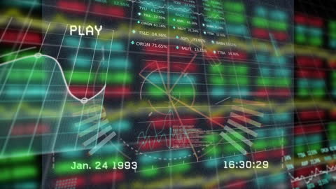 Digital Financial Data Visualization Displaying Market Analytics