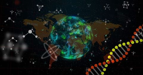 Global Science and DNA with Molecular Connections in Tech Universe - Download Free Stock Images Pikwizard.com