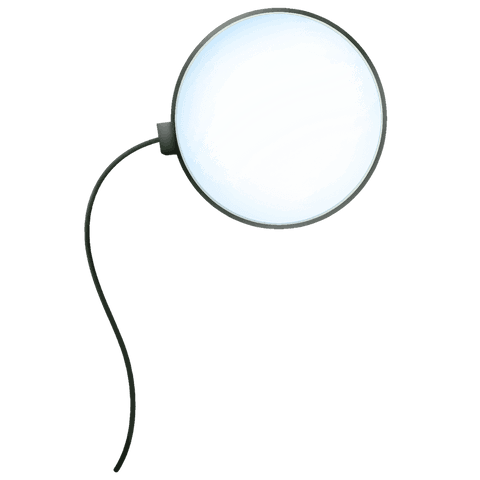 Minimalist Glowing Circular Ring Light with Flexible Cable on Transparent Background