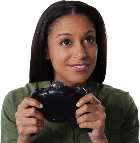 smiling woman enjoying video game controller transparent background - Download Free Stock Videos Pikwizard.com
