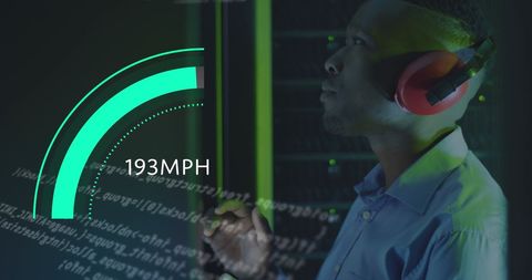 it engineer analyzing data with speed gauge in high-tech environment - Download Free Stock Images Pikwizard.com