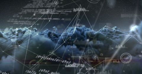 Global Network Visualization Over Cloud Abstract Background - Download Free Stock Images Pikwizard.com