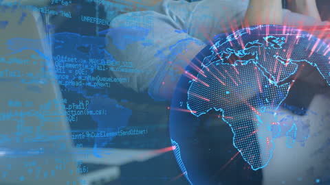 Digital World Concept with Globe and Technology Elements