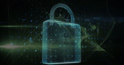 Digital Padlock Representing Cybersecurity with Binary Code - Download Free Stock Images Pikwizard.com