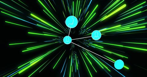 Network Connections Represented with Neon Light Trails - Download Free Stock Images Pikwizard.com
