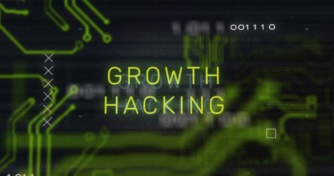Digital Growth Hacking with Circuit Board Overlay - Download Free Stock Images Pikwizard.com